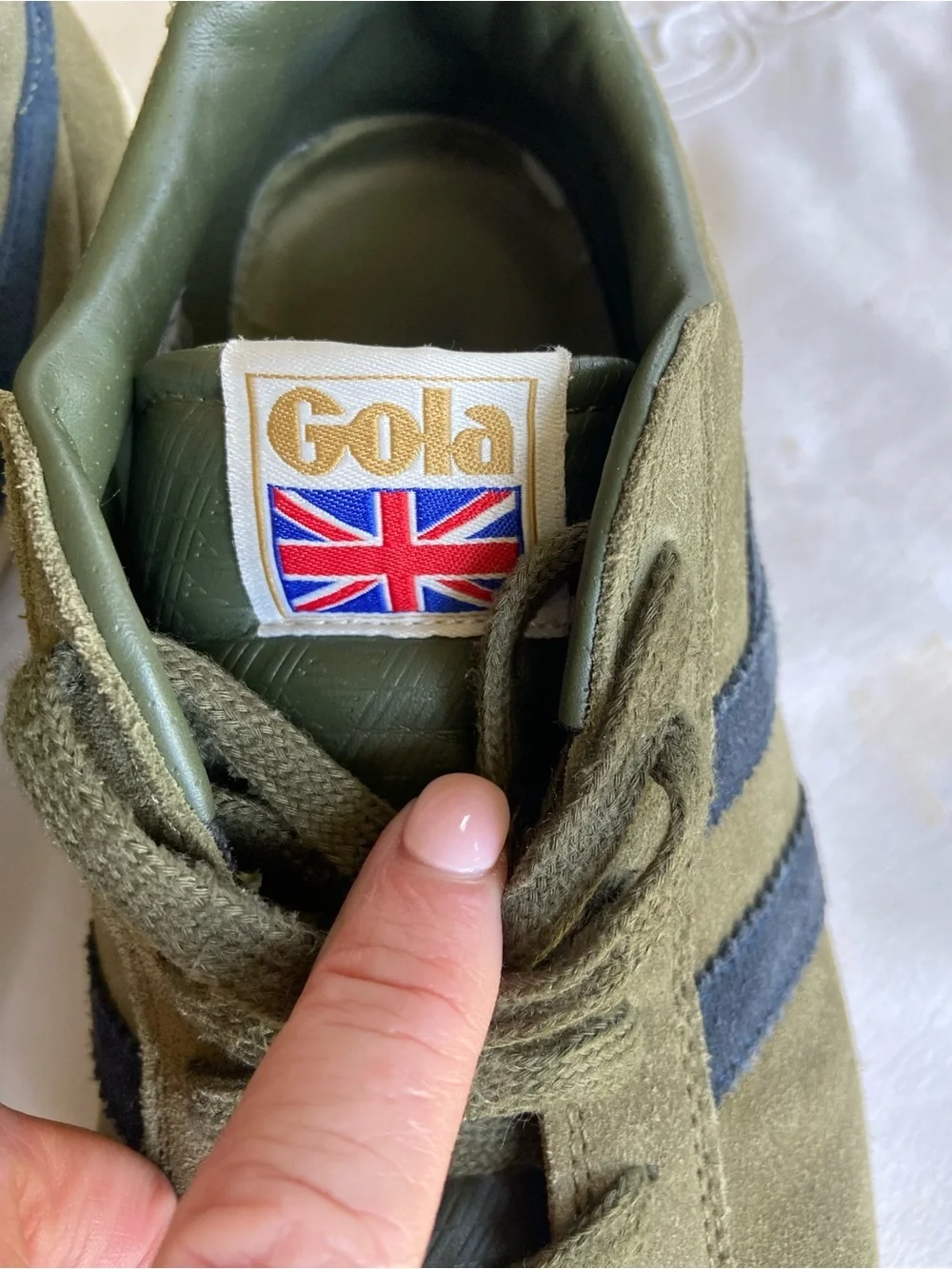 Gola Equipe Olive Green Suede Heritage Sneakers Men's Size 9 Leather Athletic